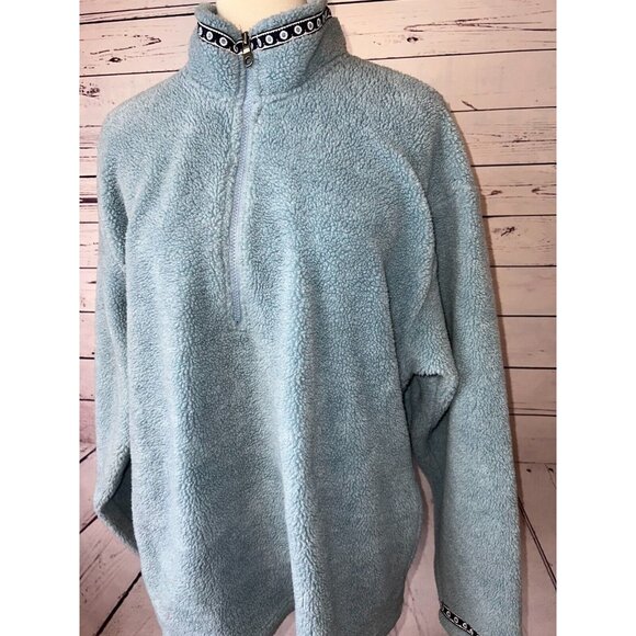Title Nine Sports Half Zip Sherp Fleece Sweatshirt‎ Shacket XL Extra Large Teddy - Picture 1 of 10